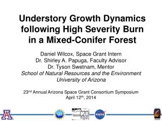 Understory Growth Dynamics following High Severity Burn in a Mixed-Conifer Forest