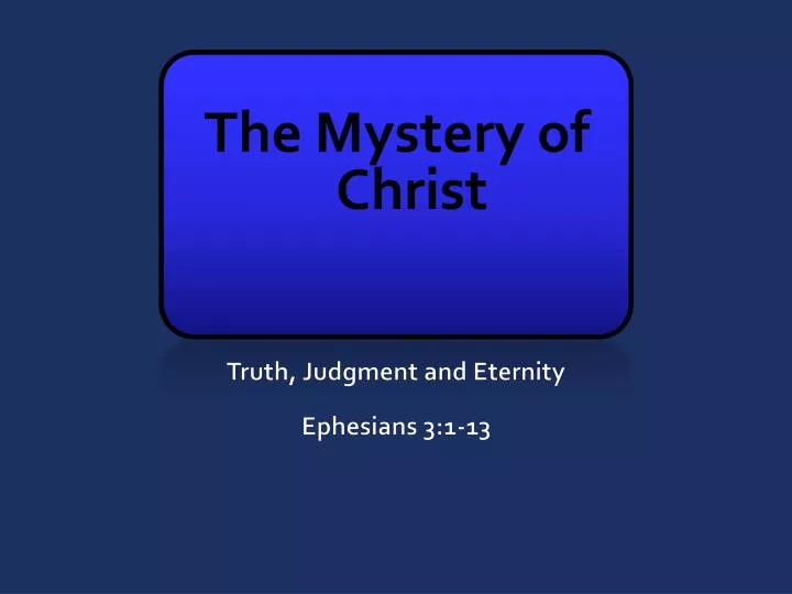 the mystery of christ