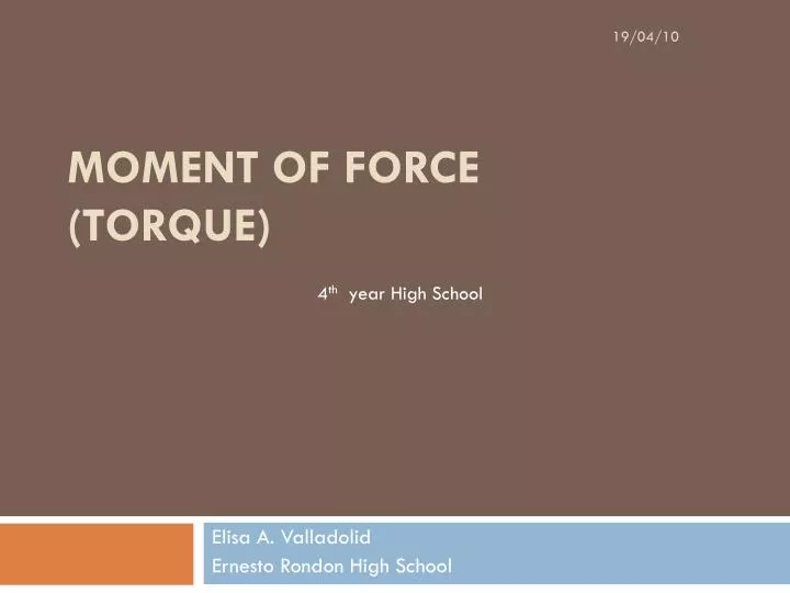 moment of force torque
