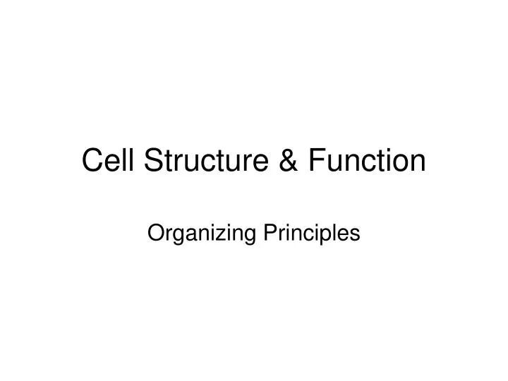 cell structure function