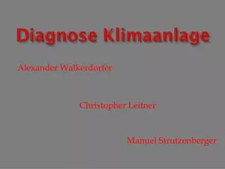 Diagnose Klimaanlage