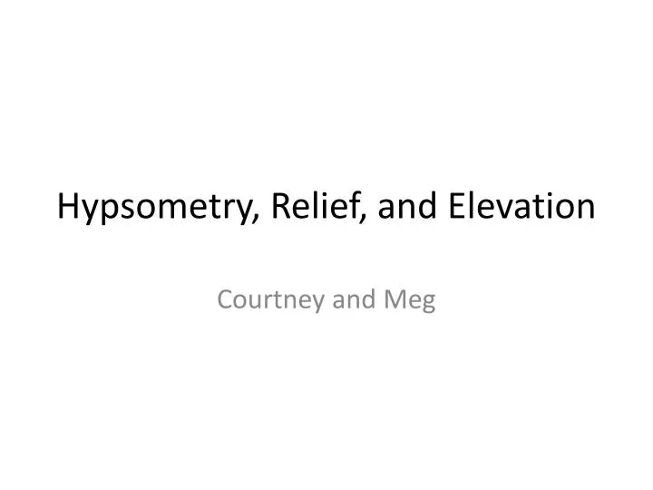 hypsometry relief and elevation