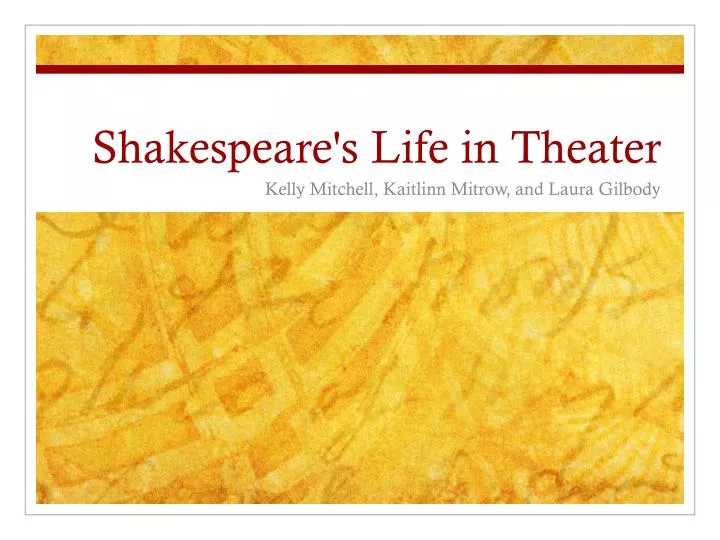 shakespeare s life in theater