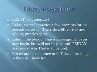 Friday PowerPoint