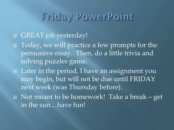 friday powerpoint
