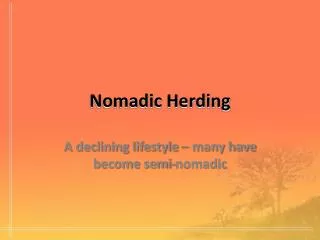Nomadic Herding