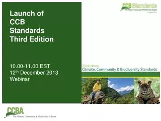 Launch of CCB Standards Third Edition