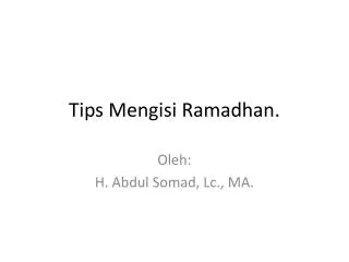 tips mengisi ramadhan