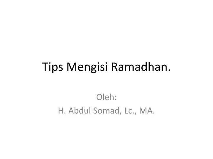 tips mengisi ramadhan