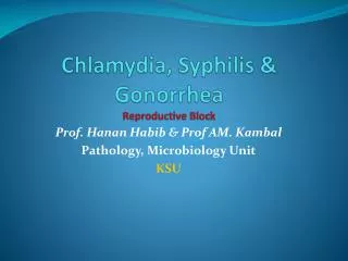 Chlamydia, Syphilis &amp; Gonorrhea Reproductive Block
