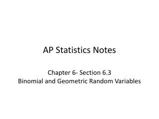 AP Statistics Notes