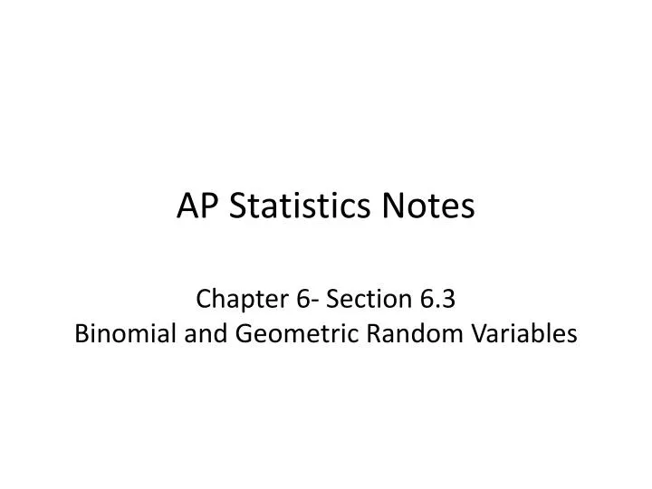 ap statistics notes