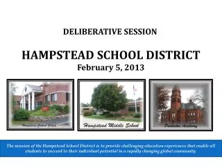 HAMPSTEAD SCHOOL DISTRICT February 5, 2013