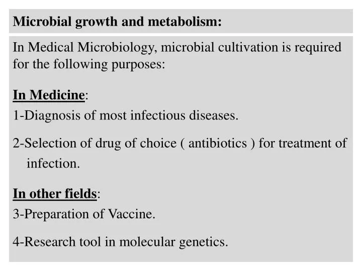 microbial growth and metabolism