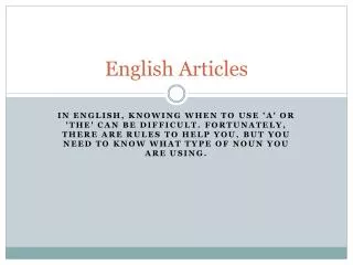 English Articles