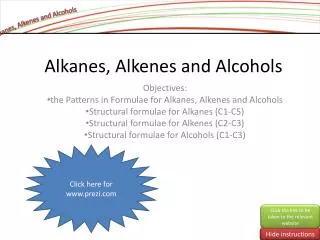 Alkanes , Alkenes and Alcohols