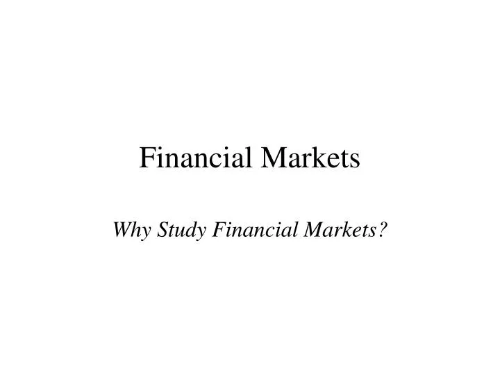 financial markets