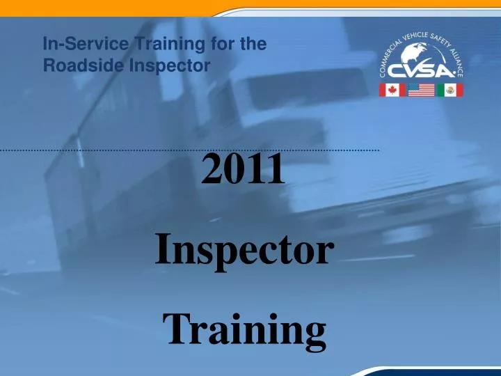 in service training for the roadside inspector