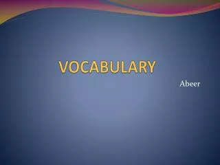 VOCABULARY