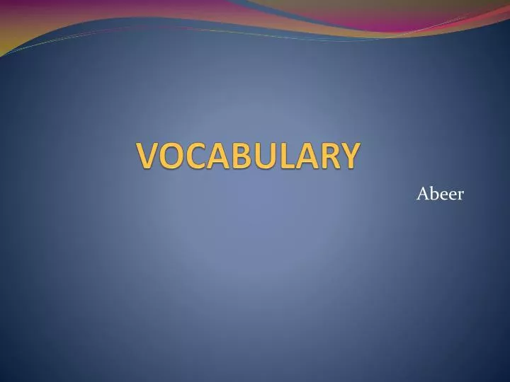 vocabulary