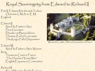 Royal Sovereignty from Edward to Richard II