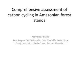 Comprehensive assessment of carbon cycling in Amazonian forest stands