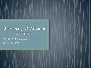 University of Arizona ASCEND