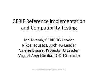 CERIF Reference Implementation