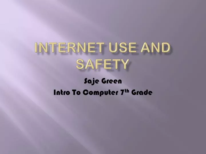 internet use and safety