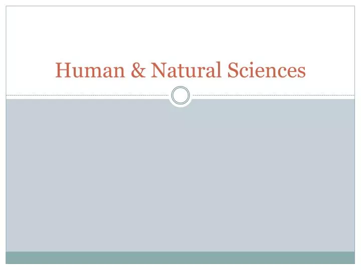 human natural sciences