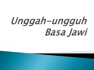 unggah ungguh basa jawi