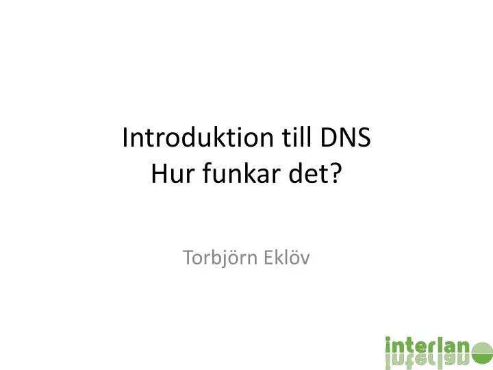 introduktion till dns hur funkar det