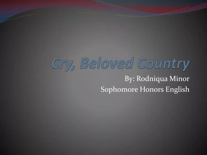 cry beloved country