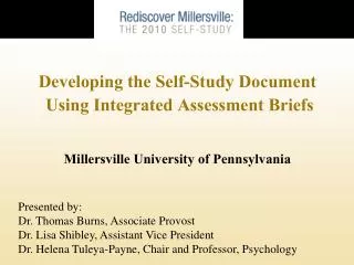 Developing the Self-Study Document Using Integrated Assessment Briefs