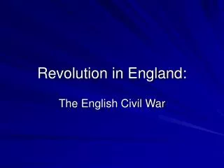 Revolution in England: