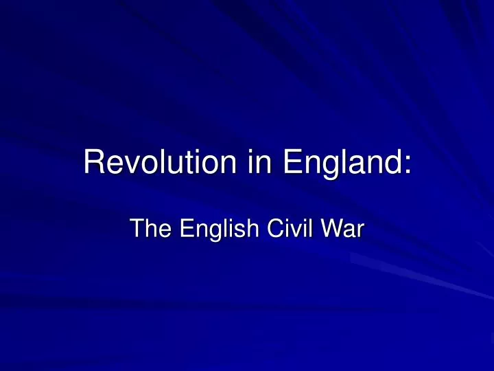 revolution in england