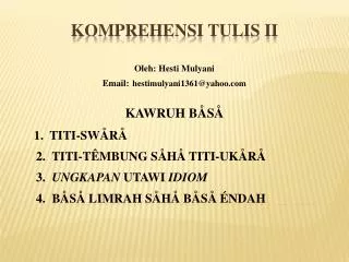 komprehensi tulis ii
