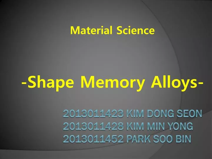 material science shape memory alloys