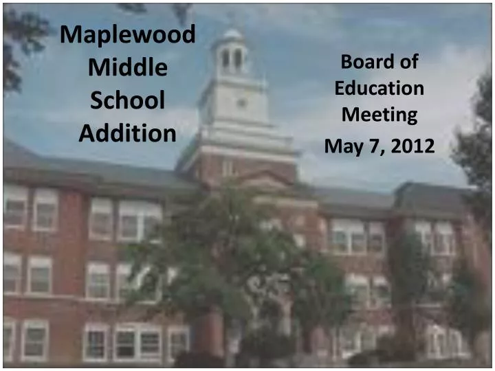 maplewood middle school addition