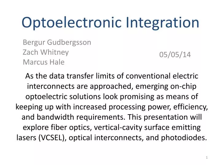 optoelectronic integration