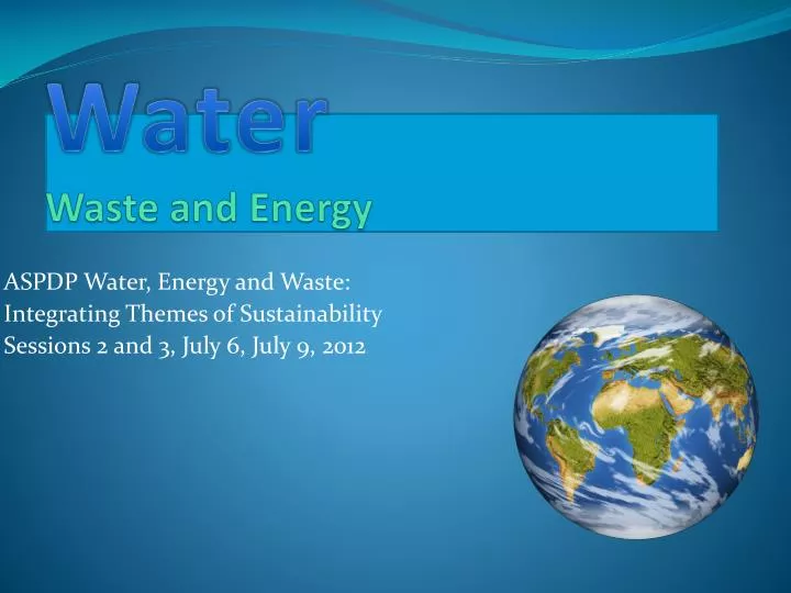 water waste and energy