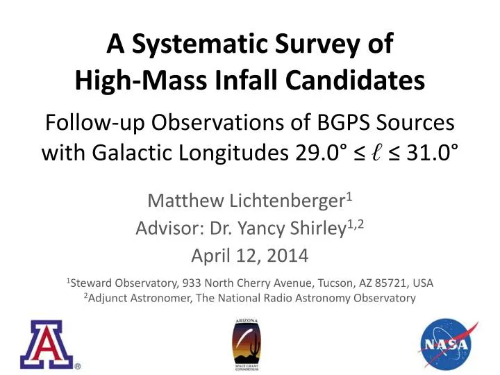 a systematic survey of high mass infall candidates