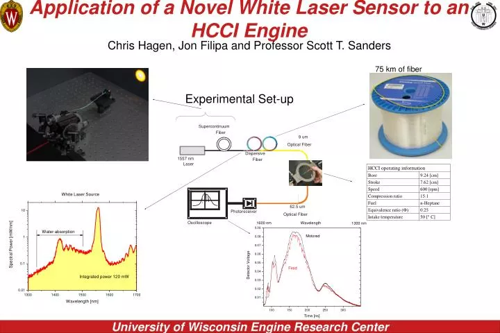 application of a novel white laser sensor to an hcci engine