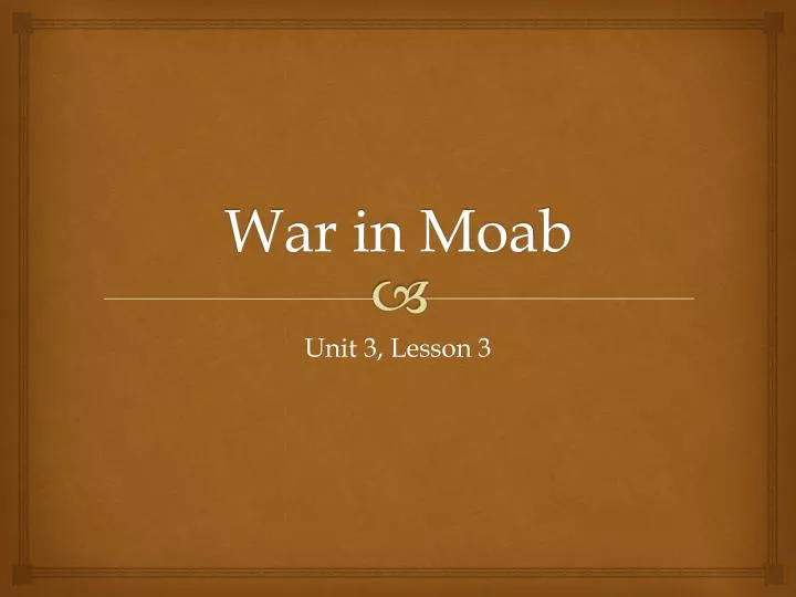 war in moab