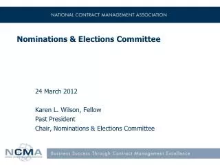 Nominations &amp; Elections Committee