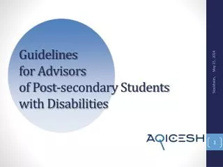 Guidelines for Advisors of Post-secondary Students with Disabilities
