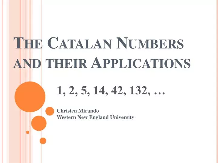 the catalan numbers and their applications