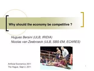 Why should the economy be competitive ?