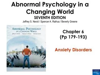 Chapter 6 (Pp 179-193) Anxiety Disorders