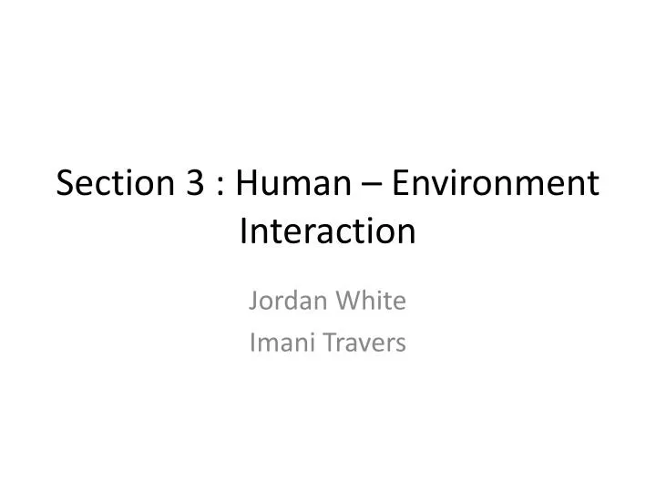 section 3 human environment interaction